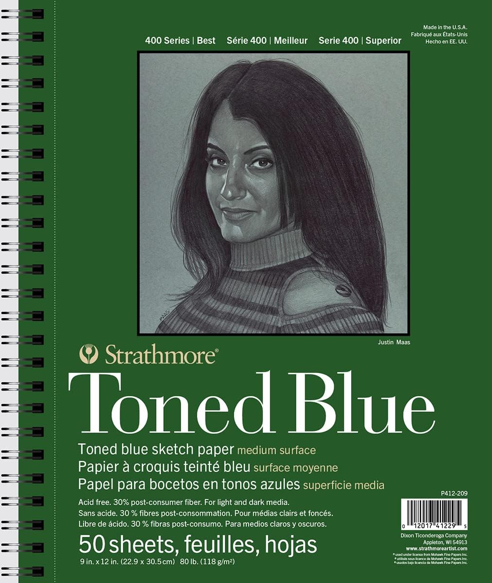 Strathmore 400 Series Toned Blue Mixed Media Pads, 9 x 12"