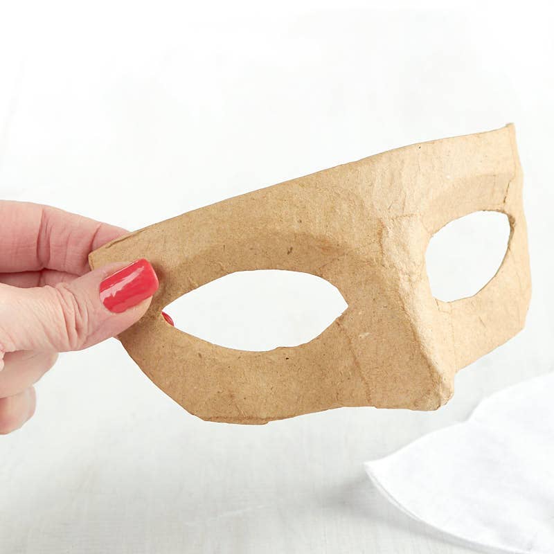 6" x 3-1/2" Blank Paper Mache Masquerade Half Mask