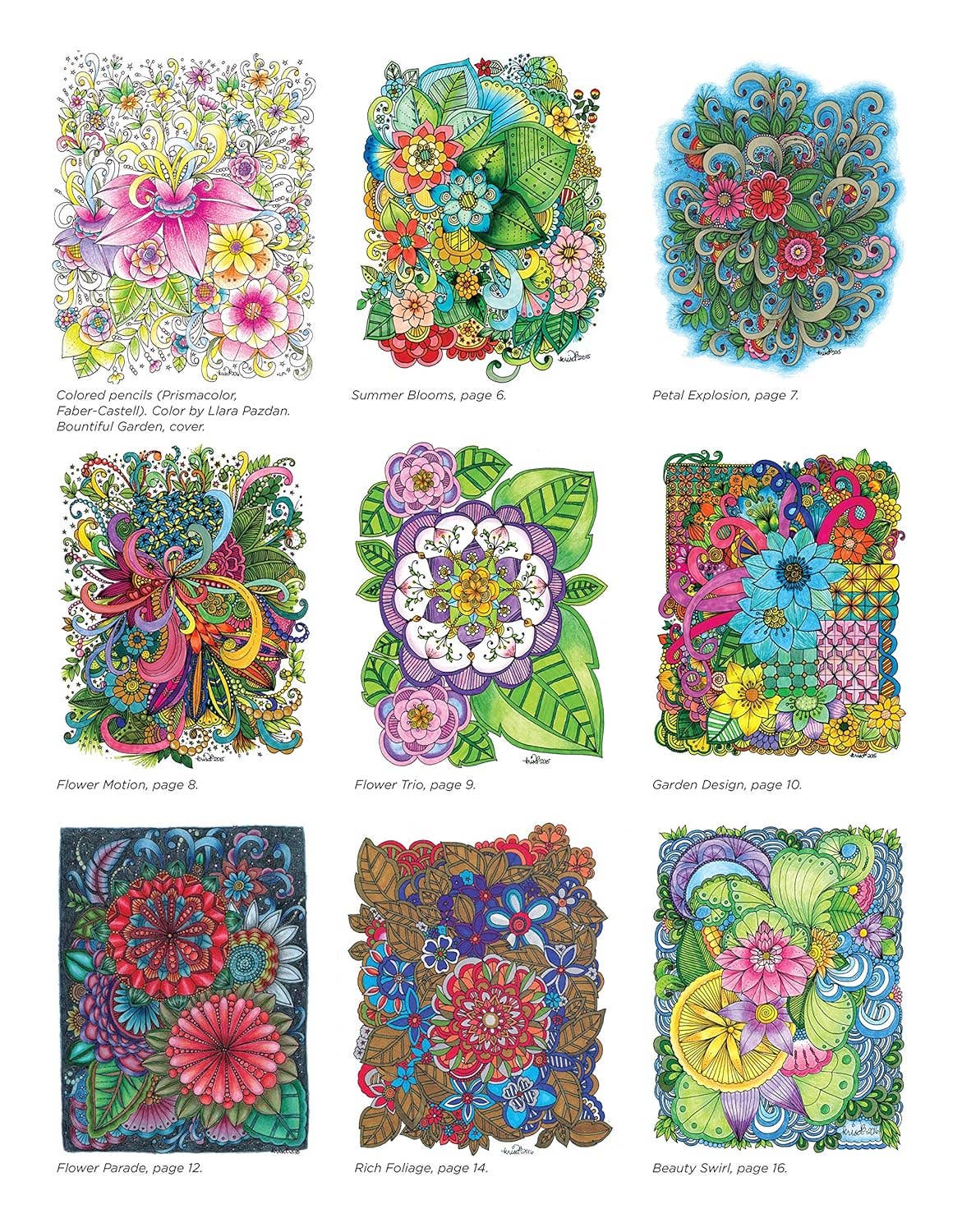 KC Doodle Art Beautiful Blooms Coloring Book