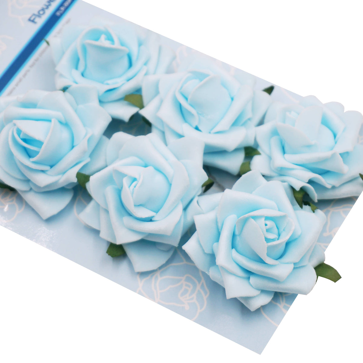 Foam Flowers (Roses) with wire, 2.17" 6-ct