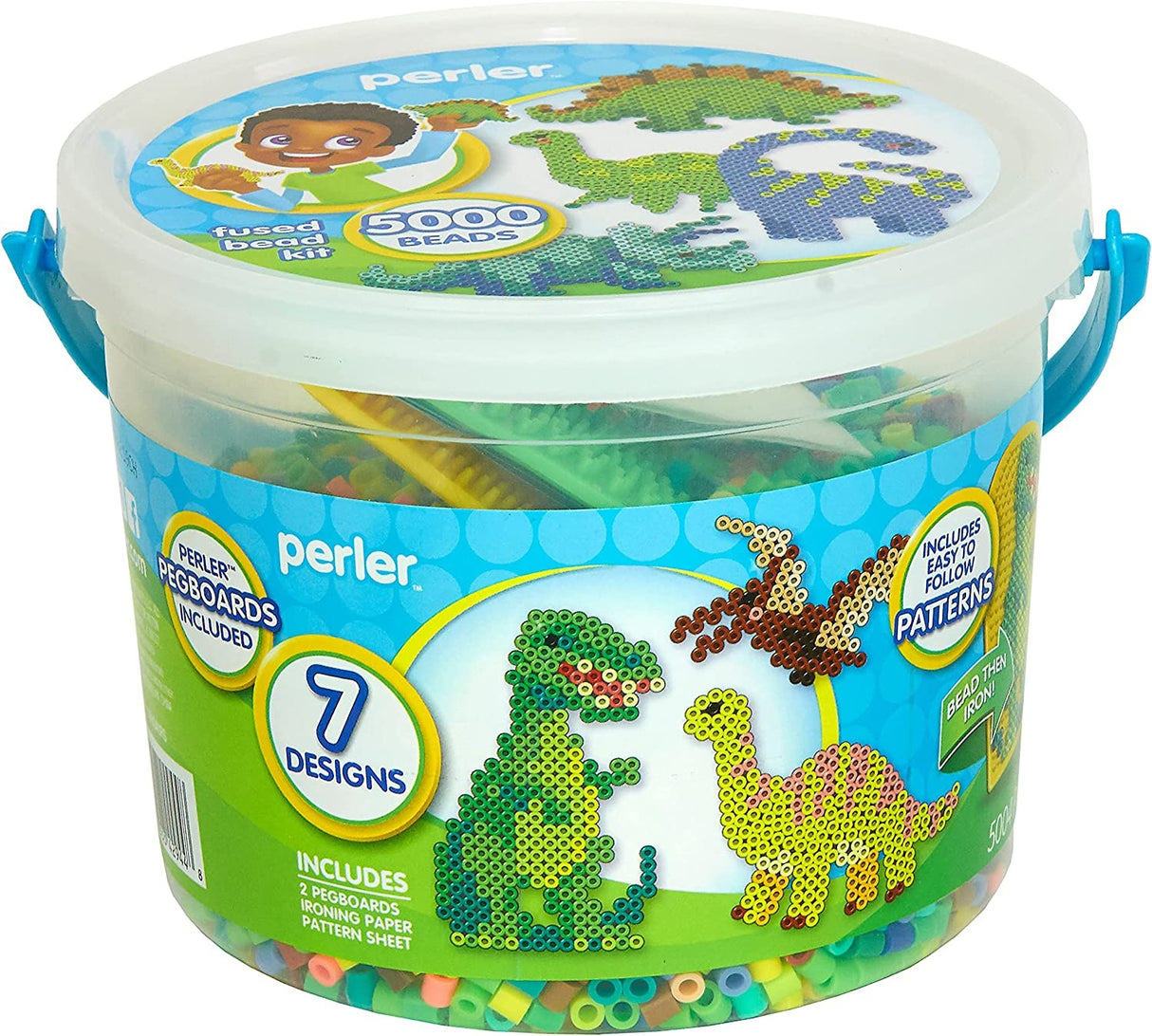 Perler Fused Bead Bucket Kit-Dinosaur
