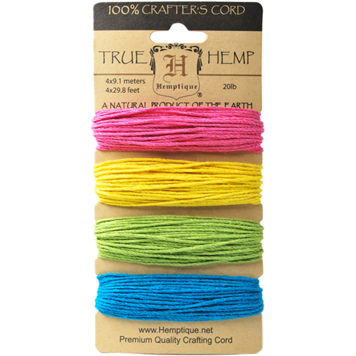 Hemptique True Hemp Cord 20lb 120'-Razzle Dazzle