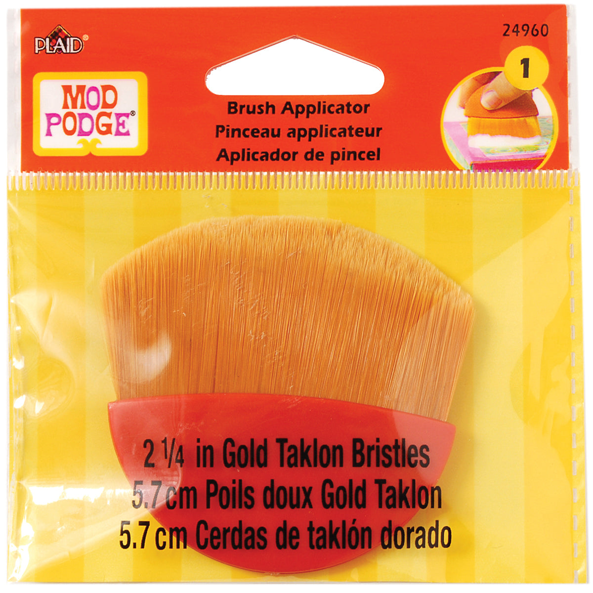 Plaid Mod Podge Brush Applicator 2.25"-Gold Taklon