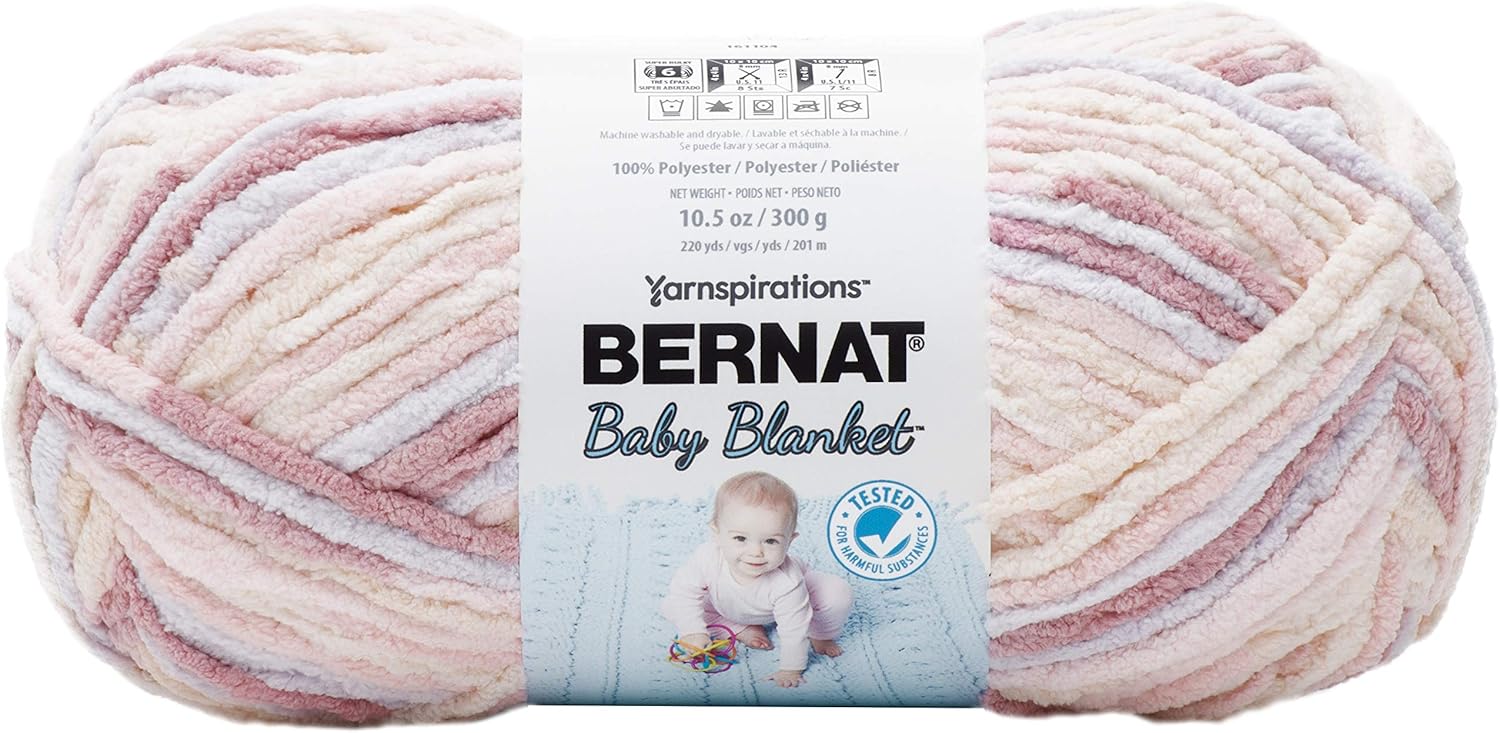 Bernat Baby Blanket Big Ball Yarn-Raspberry Kisses