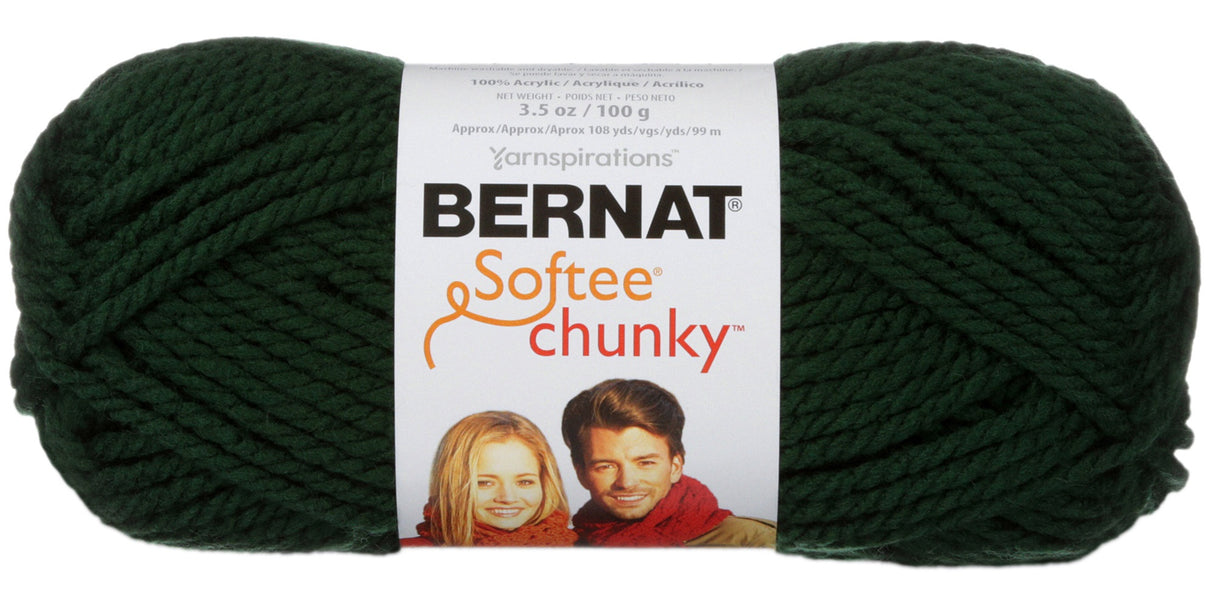 Bernat Softee Chunky Yarn-Dark Green