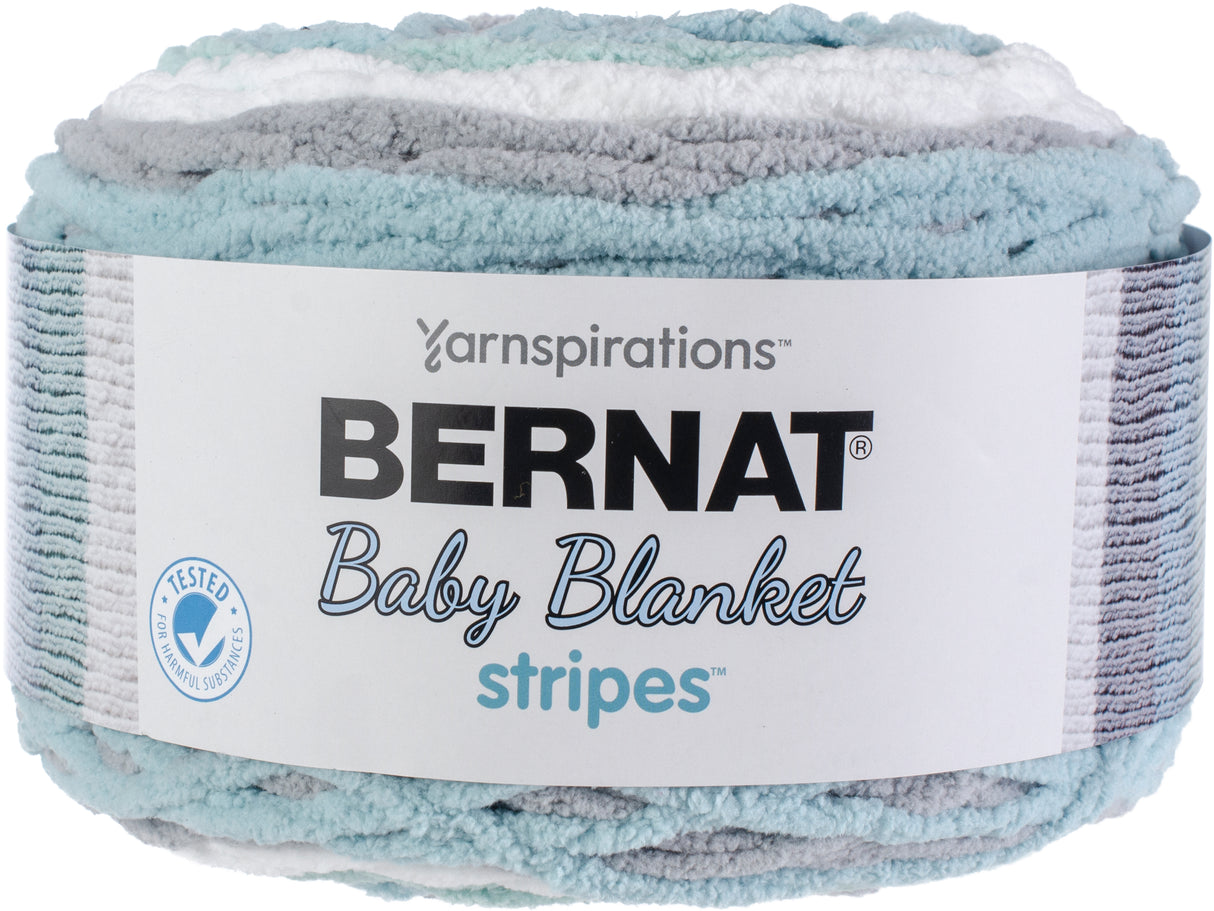 Bernat Baby Blanket Stripes Yarn-Seaglass