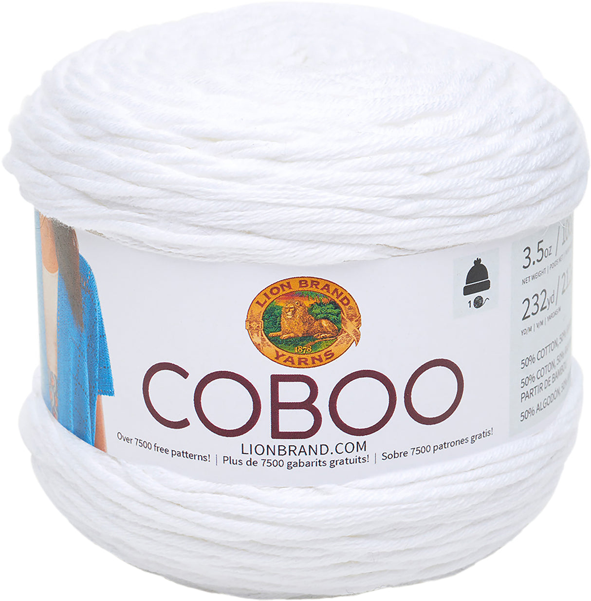Lion Brand Coboo Yarn-White