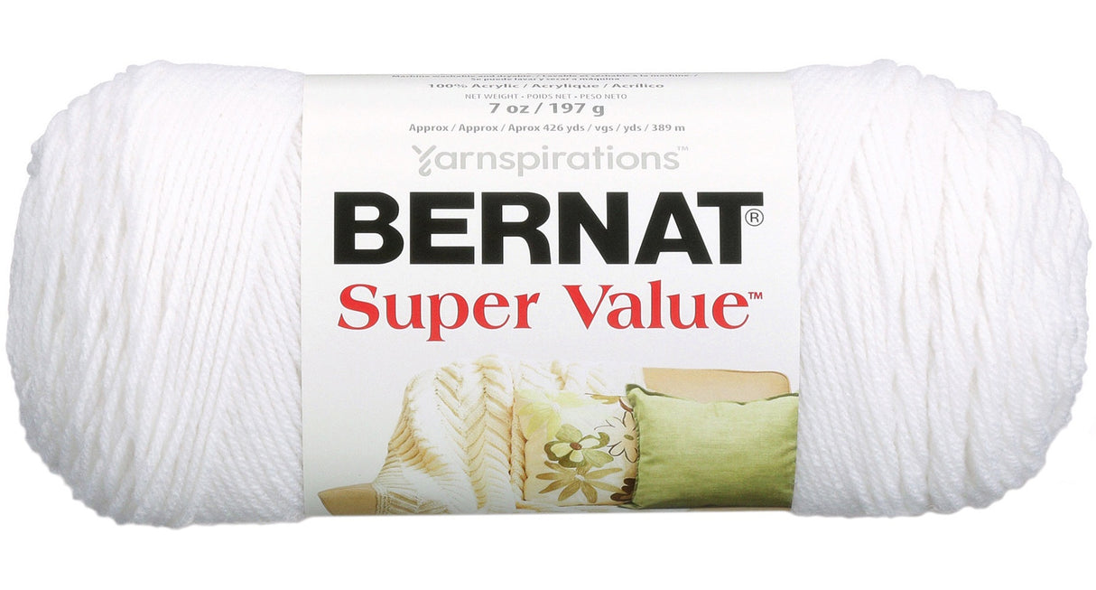 Bernat Super Value Solid Yarn-White