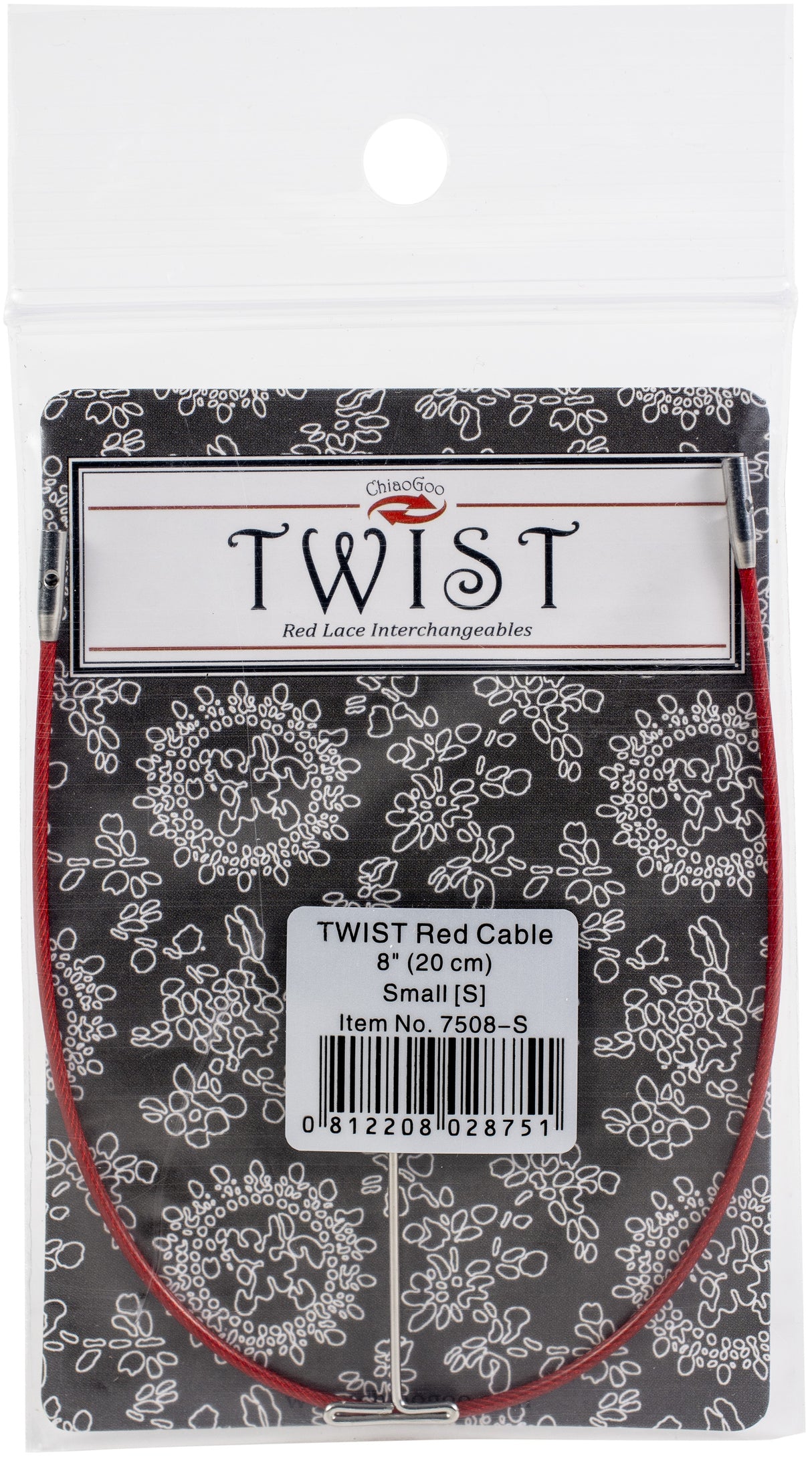 ChiaoGoo TWIST Red Lace Interchangeable Cables 8"-Small