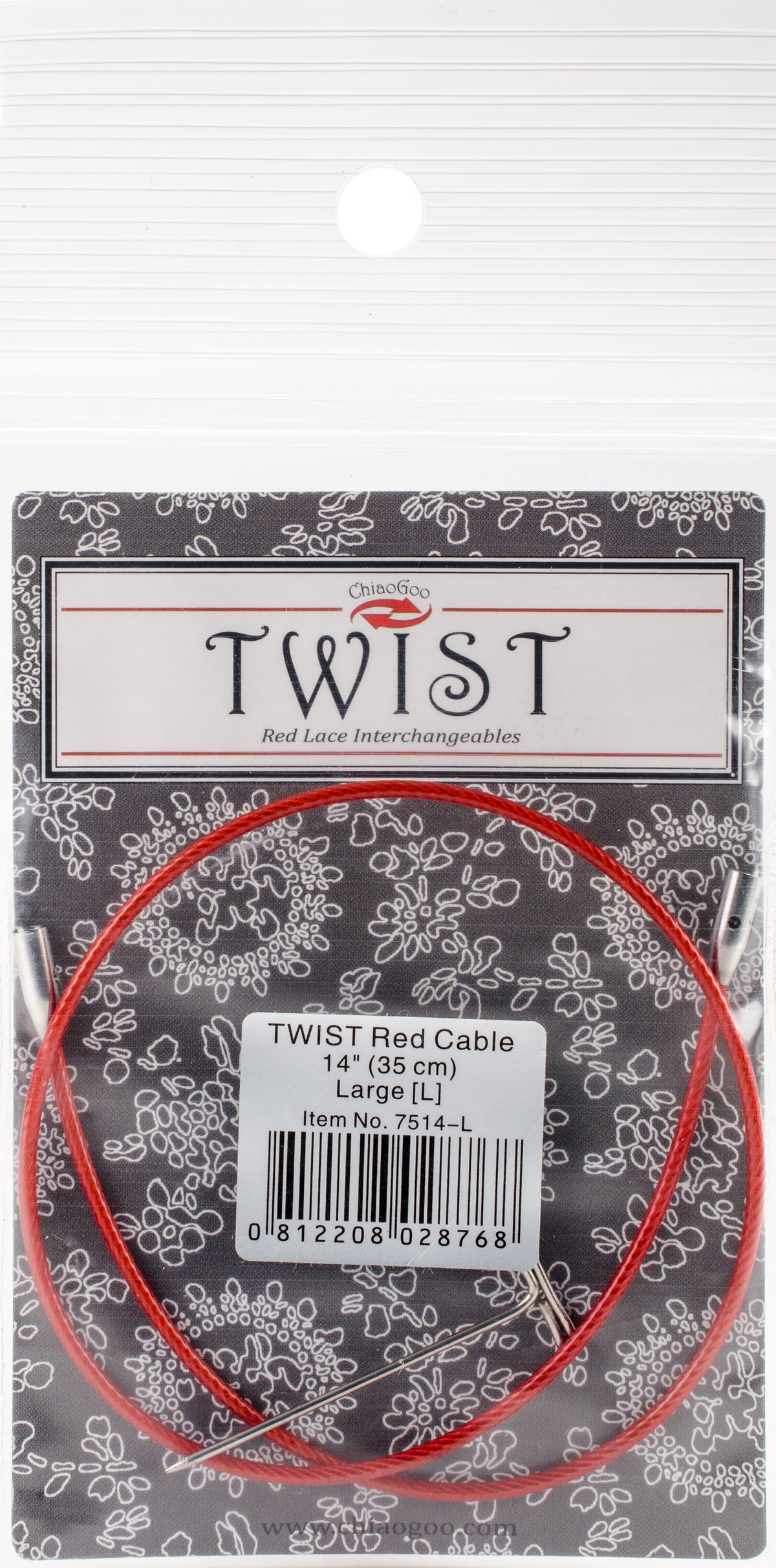 ChiaoGoo TWIST Red Lace Interchangeable Cables 14"-Large