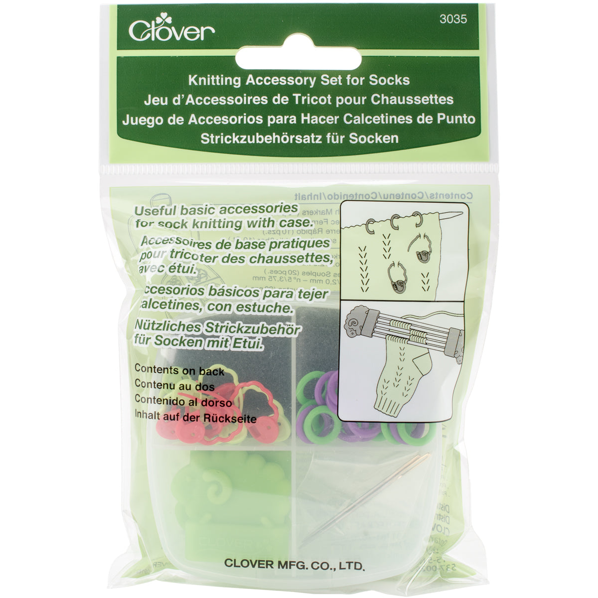Clover Knitting Accessory Set For Socks-