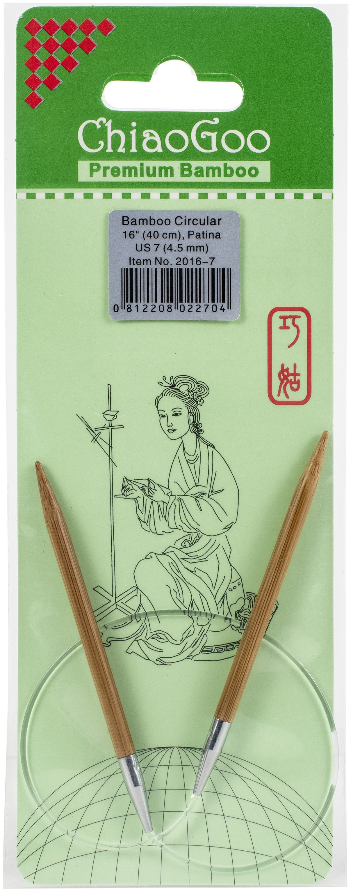 ChiaoGoo Bamboo Circular Knitting Needles 16"-Size 7/4.5mm