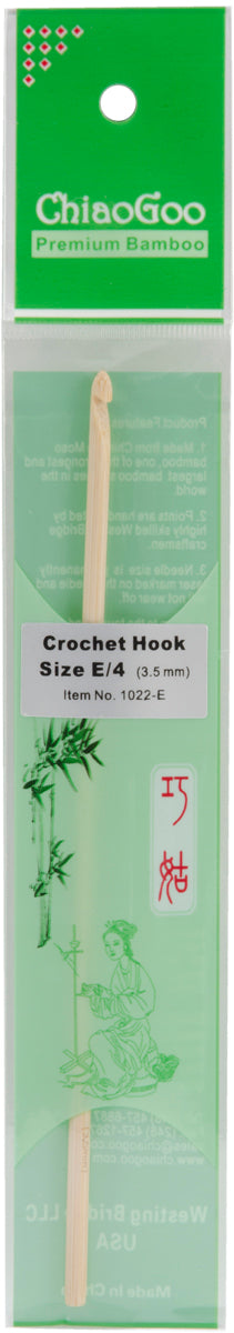 ChiaoGoo Bamboo Crochet Hook 6"-Size E3/3.5mm