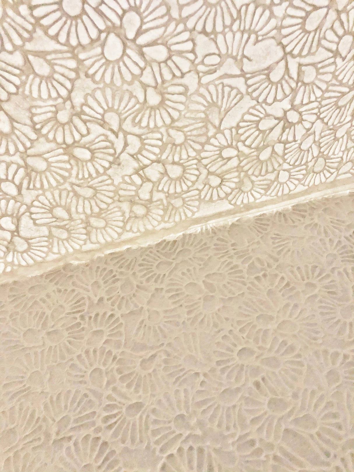 Embossed Swirled Leaves Mulberry Paper