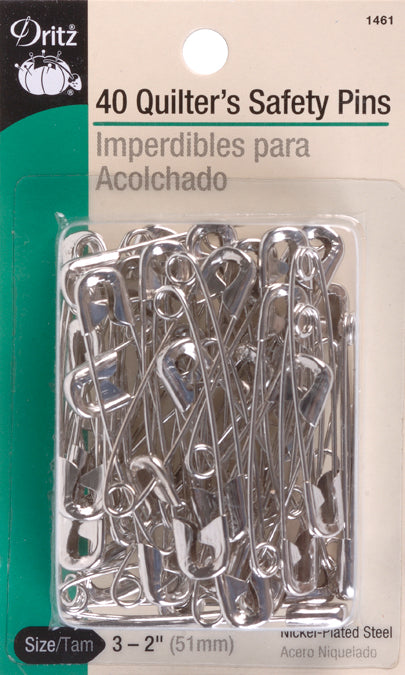Dritz Quilter's Safety Pins 40/Pkg-Nickel Size 3