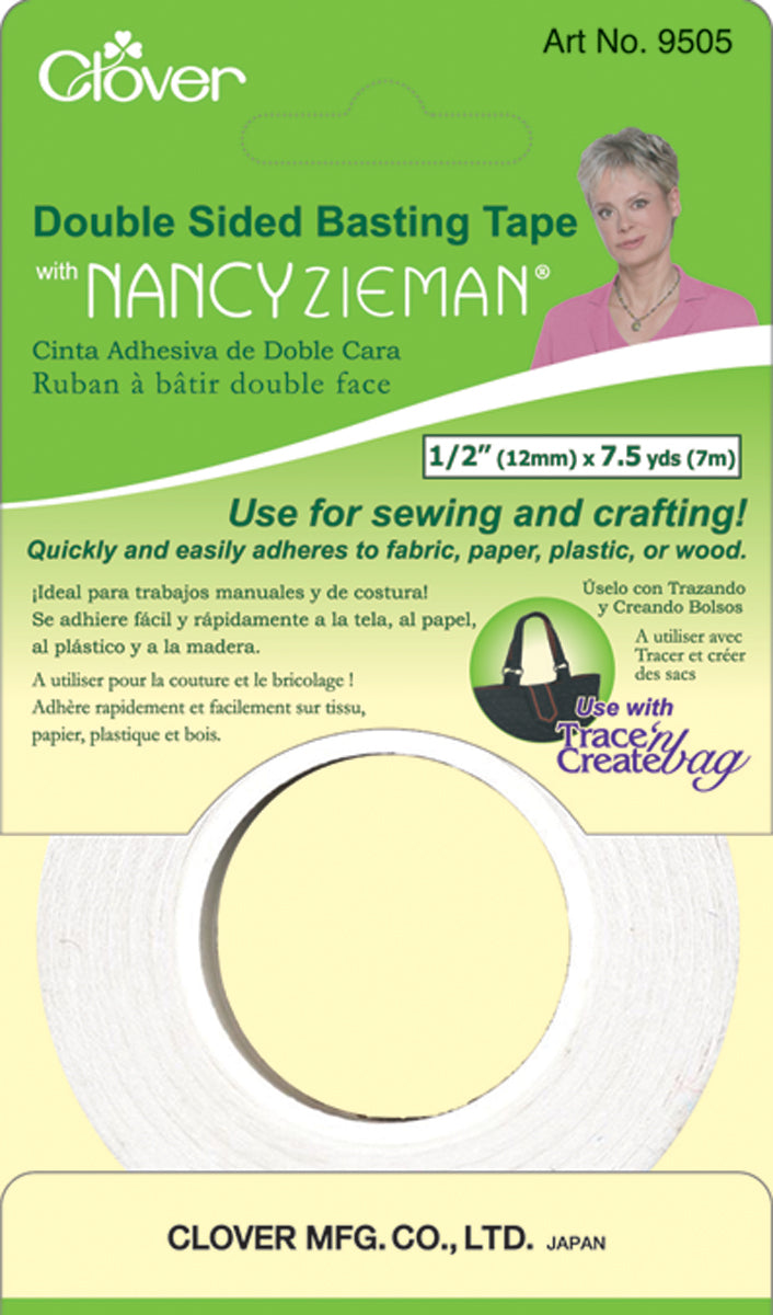 Clover Double-Sided Basting Tape W/Nancy Zieman-.5"X7.5yd