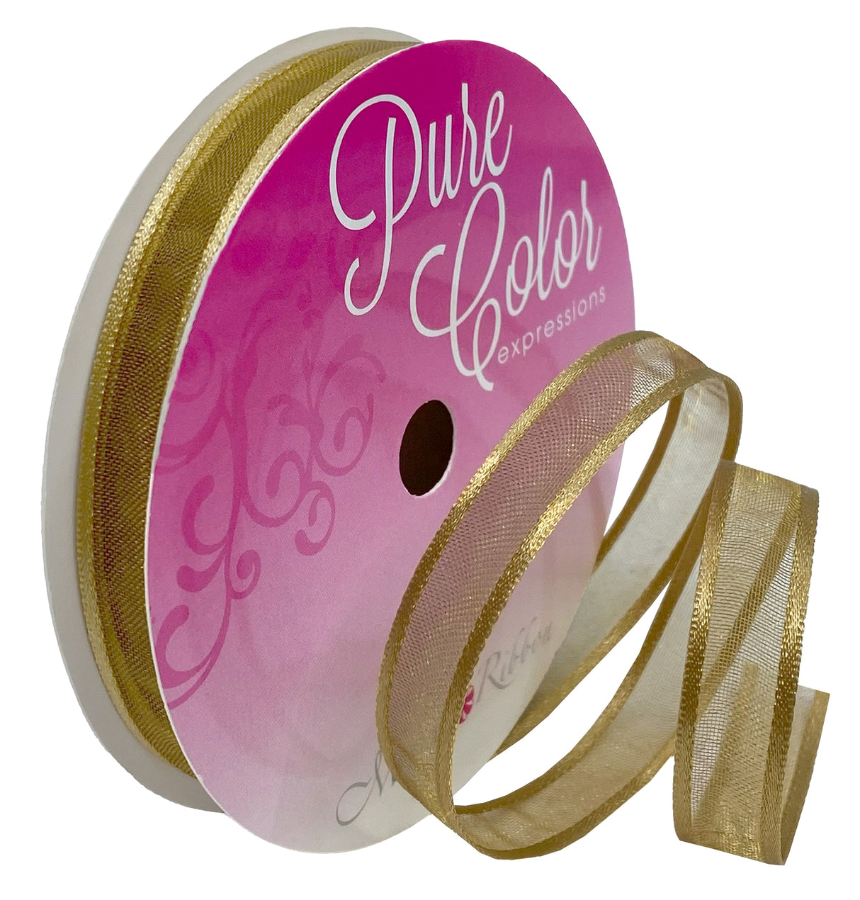 Morex Ribbon Delight (Sheer W/Satin Edge) 3/8"X10yd-Gold
