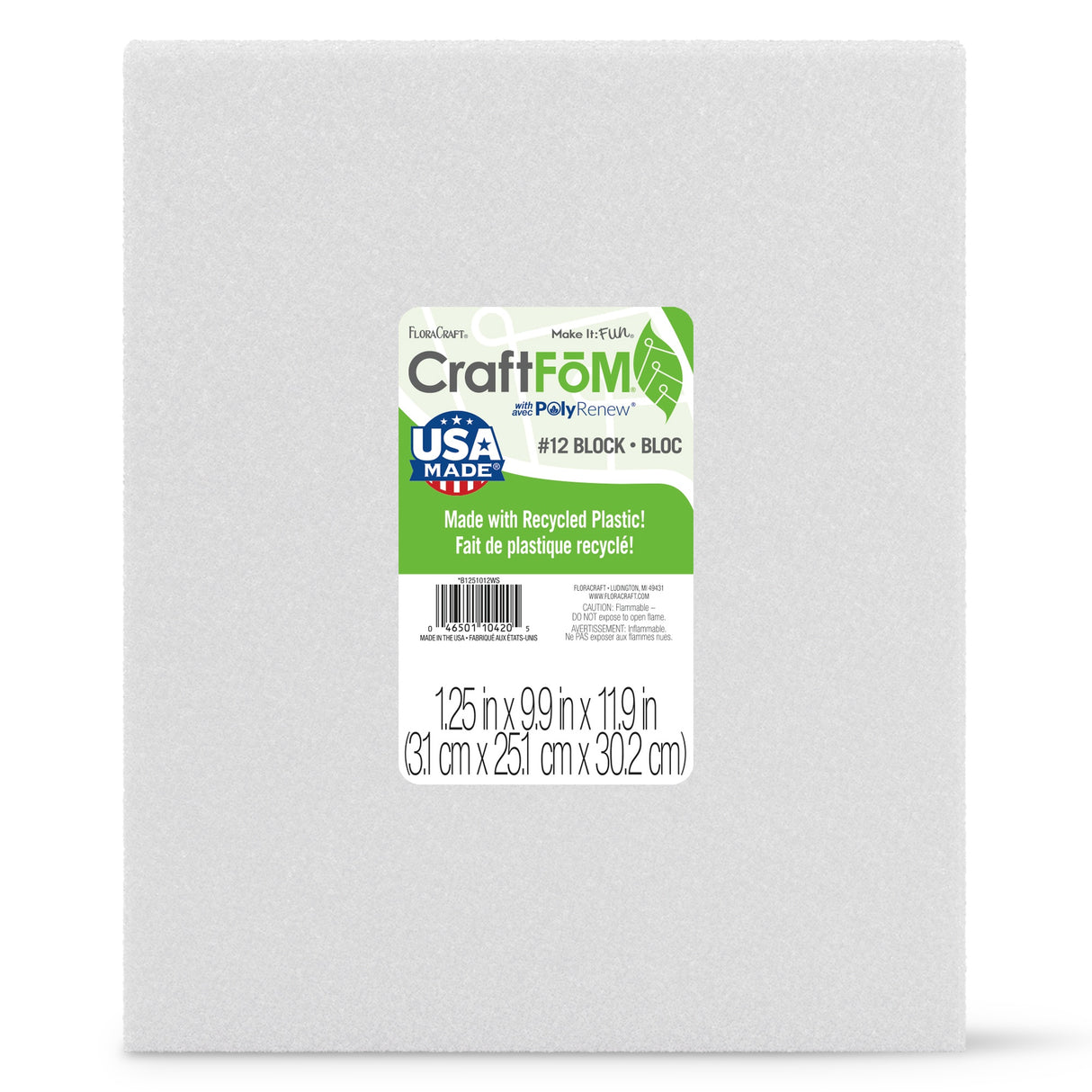 FloraCraft CraftFoM Block-1.25"x9.9"x11.9"