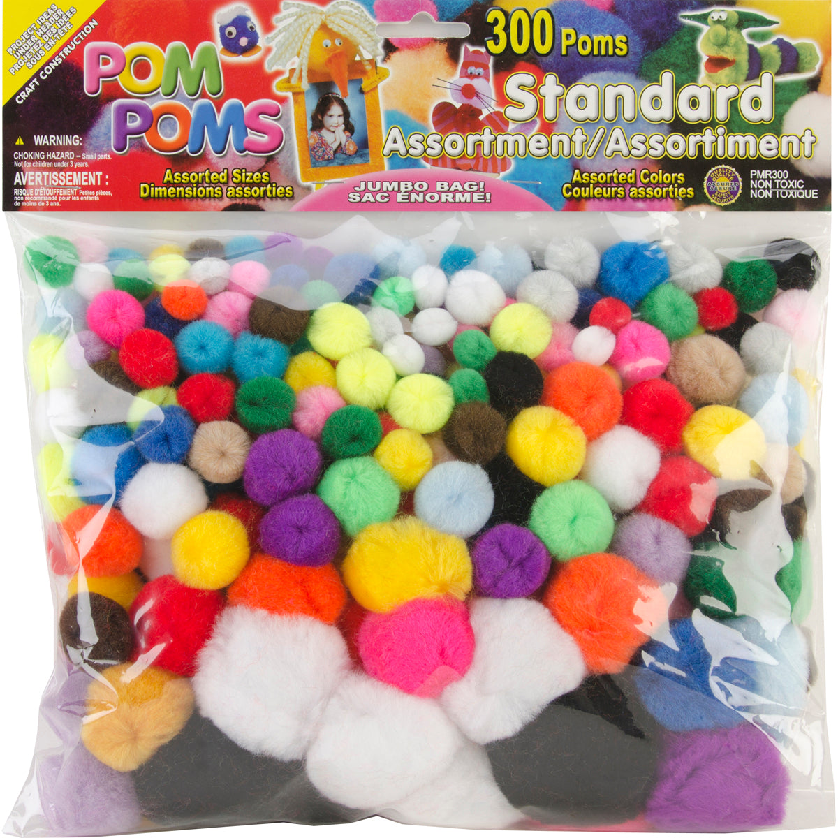 Pepperell Pom-Poms Assorted 300/Pkg-