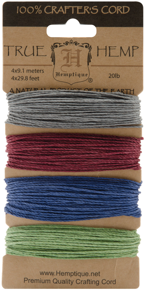 Hemptique Hemp Cord 20lb 120'-Earthy Pastel