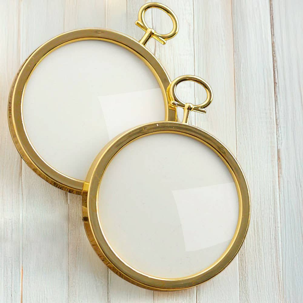 Mini Gold Plastic Ornament Frames 2pcs - Select Shape