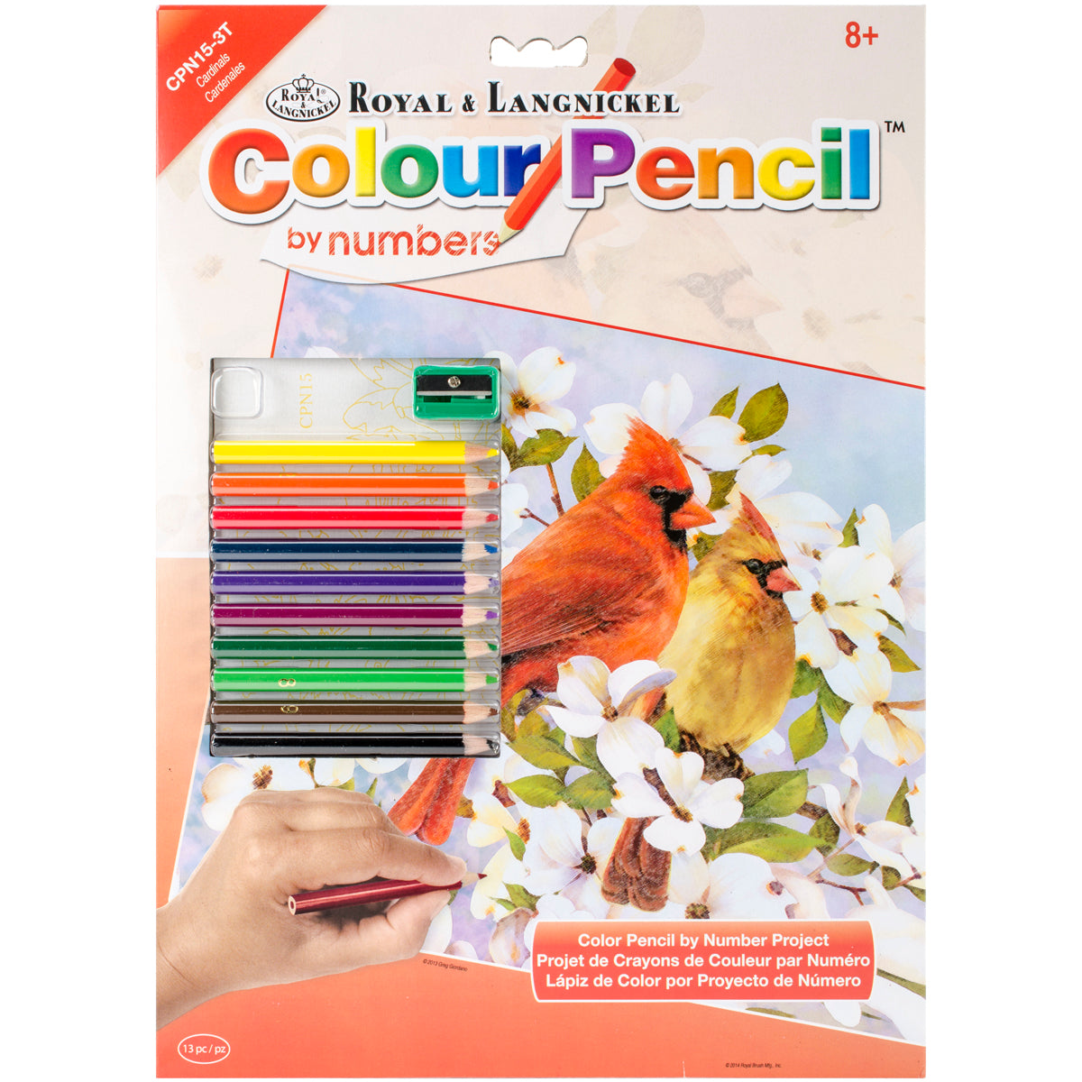 Royal & Langnickel Color Pencil By Number Kit 8.75"X11.75"-Cardinals
