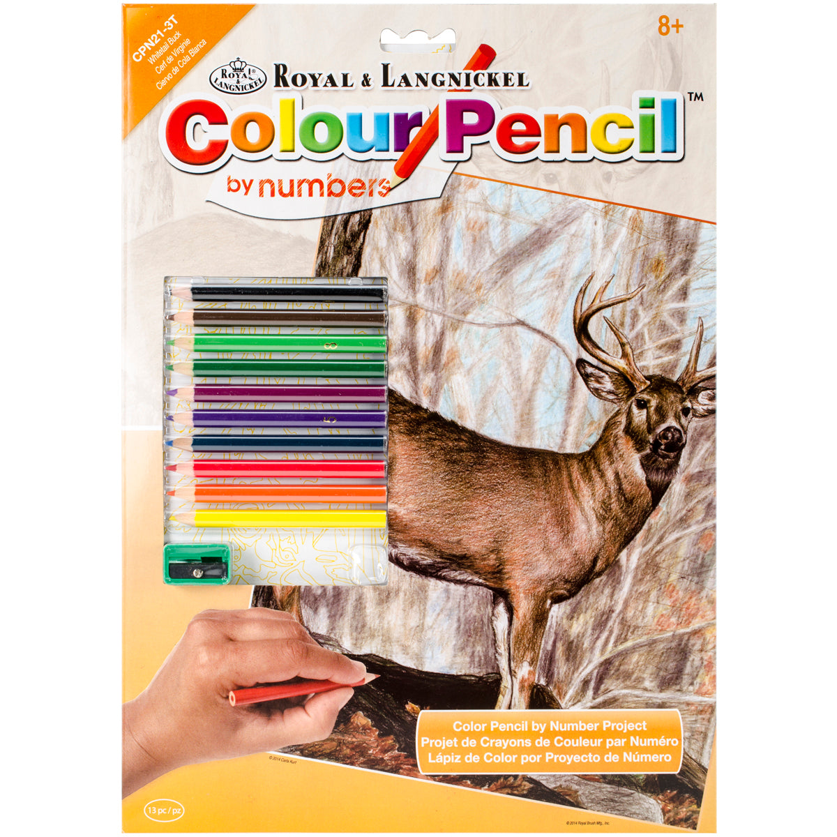 Royal & Langnickel Color Pencil By Number Kit 8.75"X11.75"-Whitetail Buck