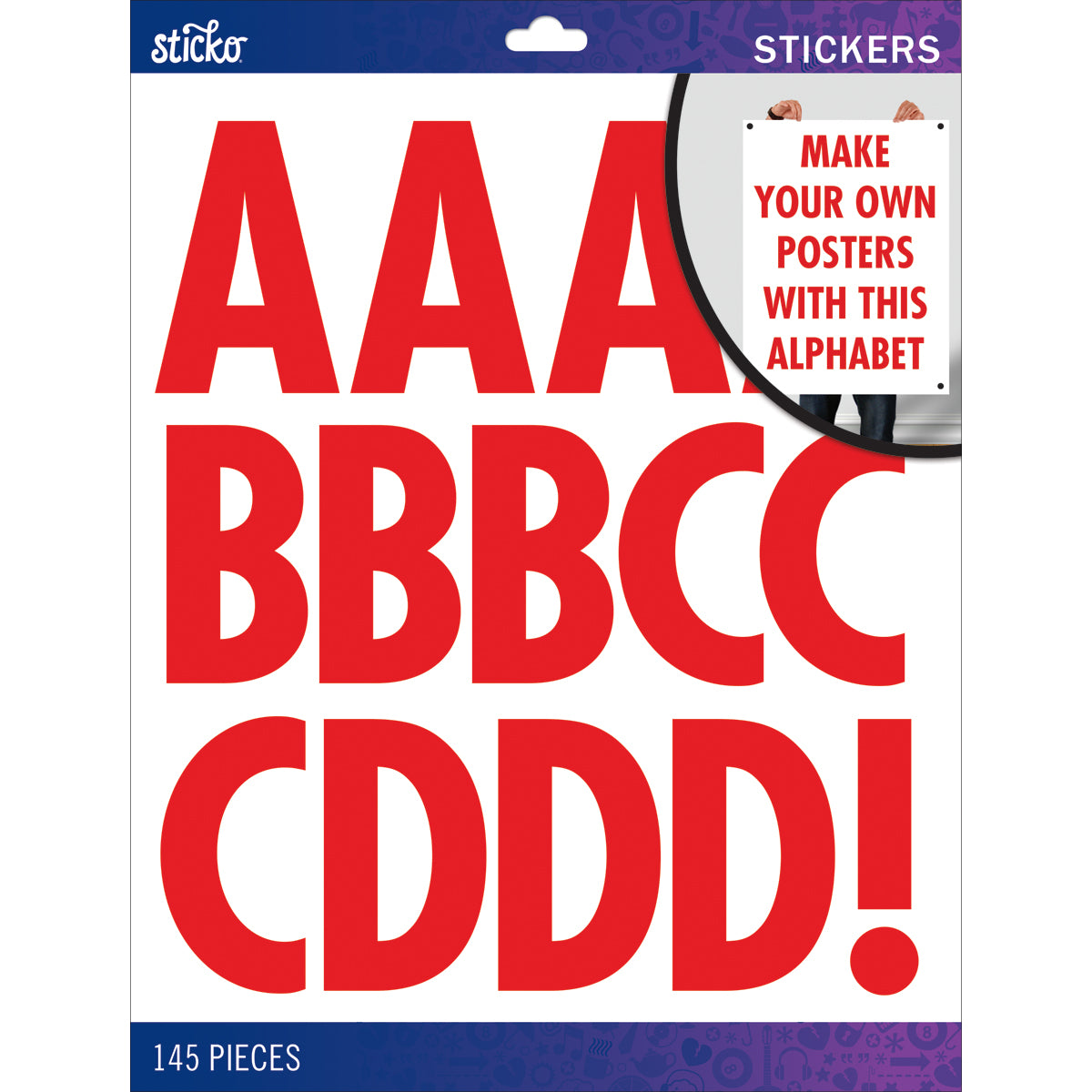 Sticko Alphabet Stickers-Futura - Extra Large - Red