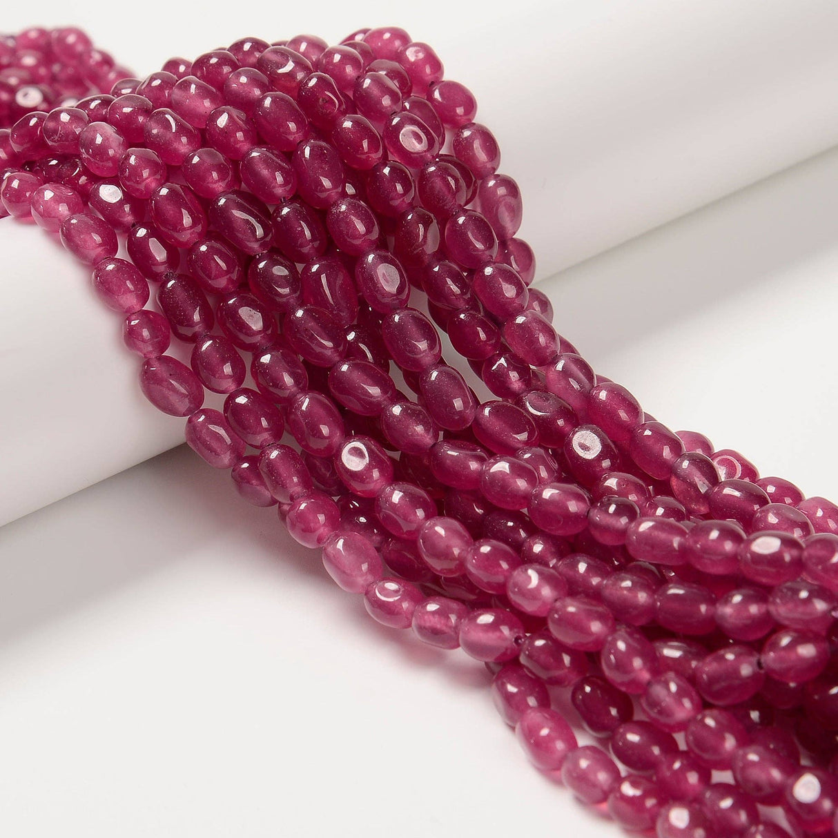 Strawberry Quartz Color Dyed Jade Pebble Nugget Beads Size 6x8-9mm 15.5'' Strand