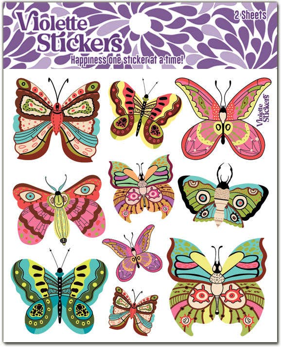 Violette Stickers, K188 Clay Butterfly Stickers