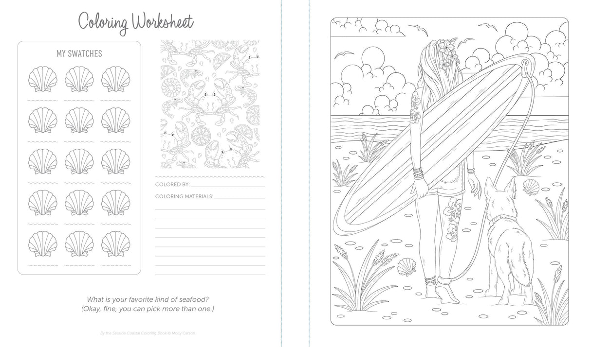 By the Seaside Coastal Coloring Book: 60 Patterns