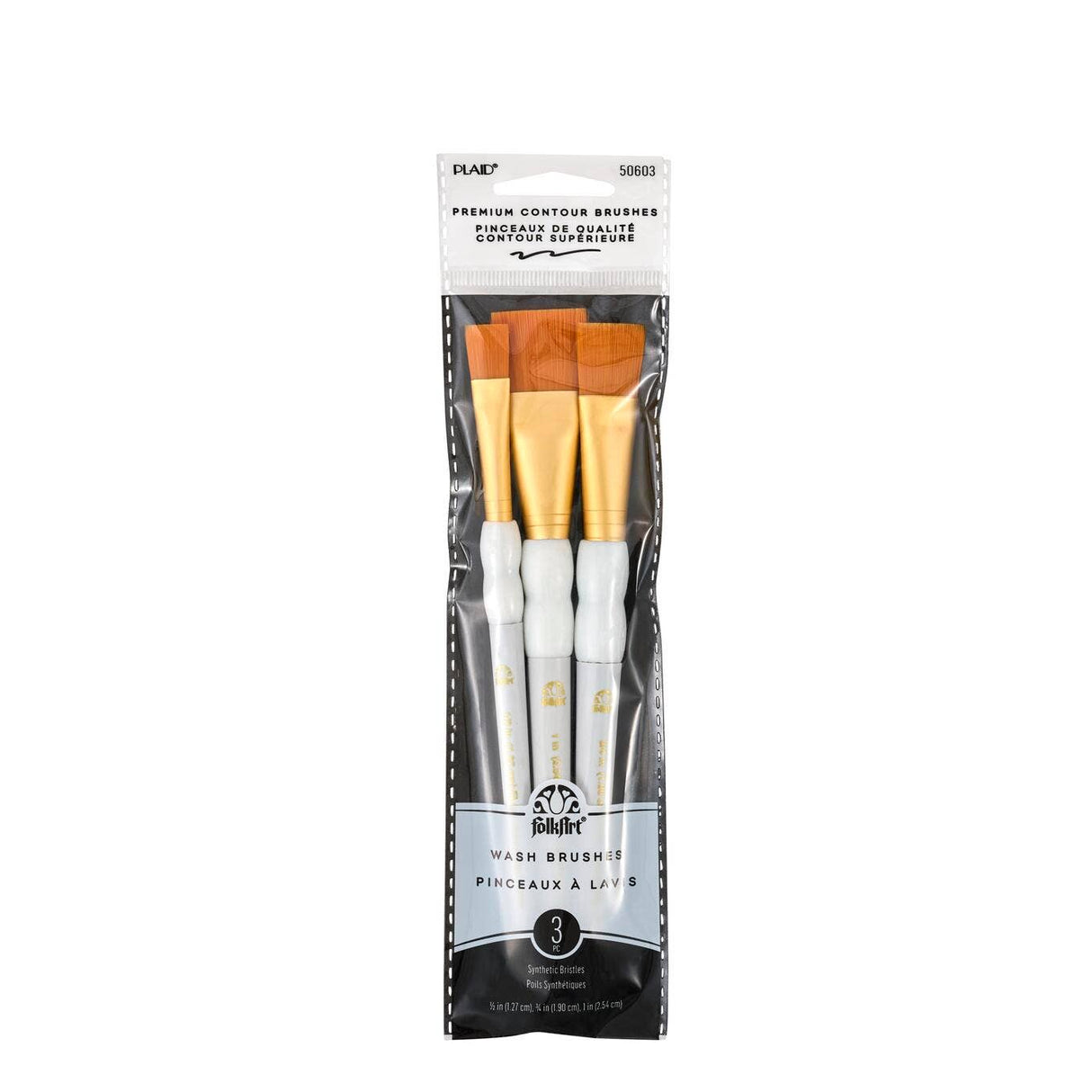 FolkArt® Brush Set Soft Grip - Wash Brush Set, 3-Piece