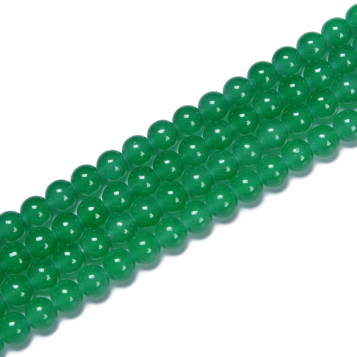 Green Crystal Glass Smooth Round Beads Size 10mm 15.5" Strand