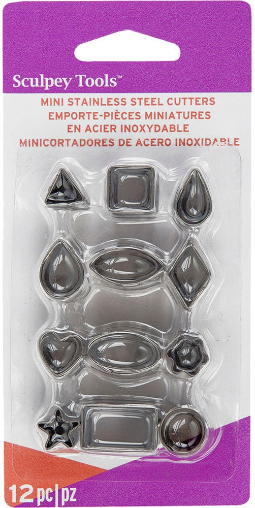 Sculpey Premo Mini Metal Cutters 12/Pkg-Geometric
