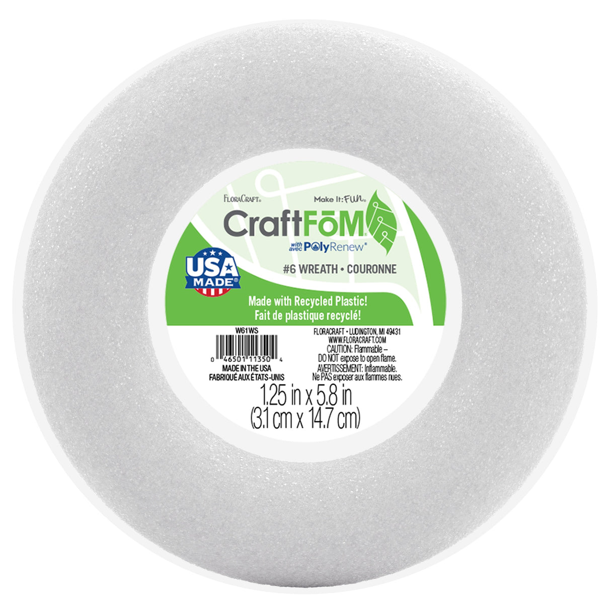 FloraCraft CraftFoM Wreath-1.25"x5.8"