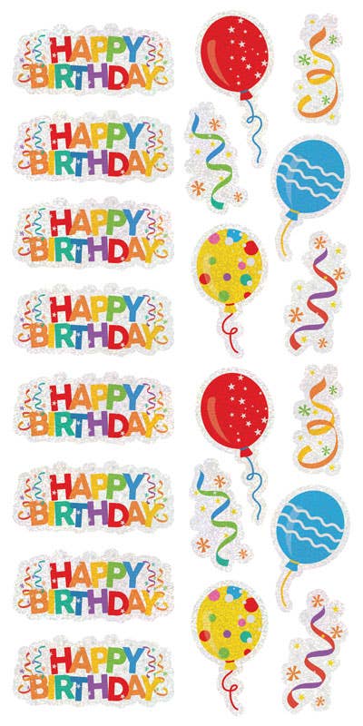 Decorative Stickers - Holographic Foil Birthday Banners