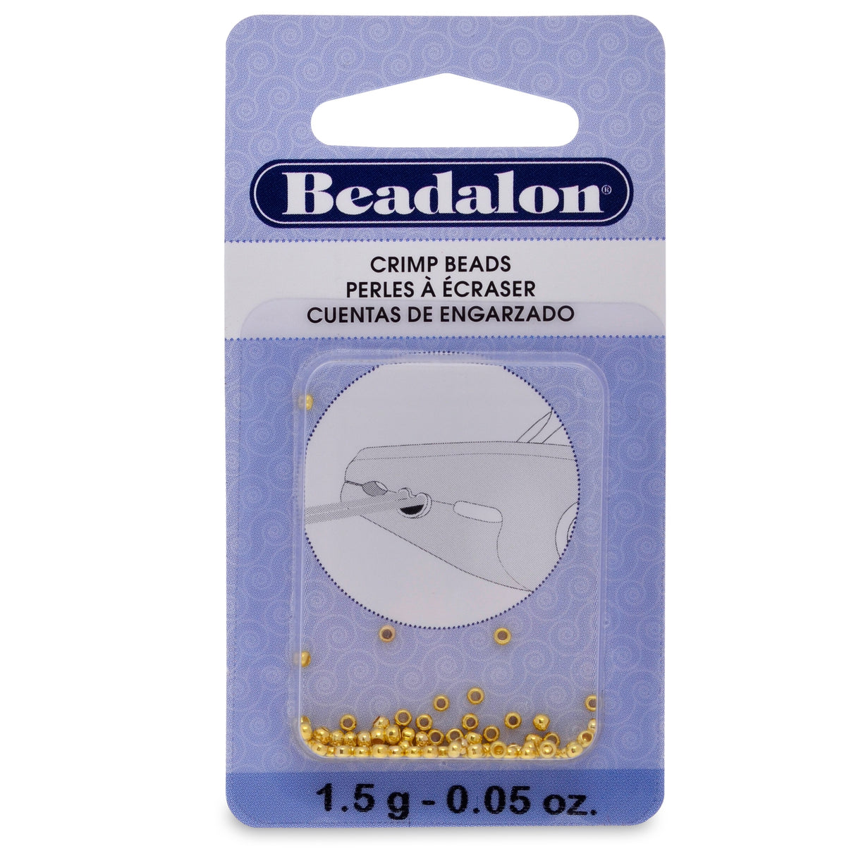 Beadalon Crimp Beads Size 1 1.5g-Gold-Plated