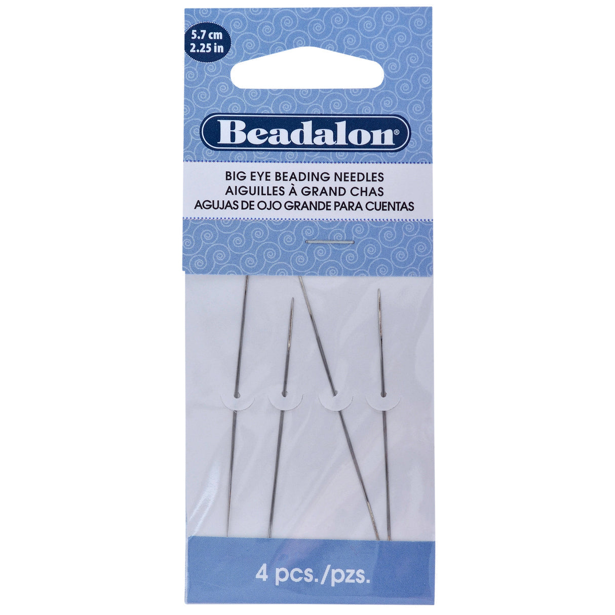 Beadalon Big Eye Beading Needles 4/Pkg-4.5"