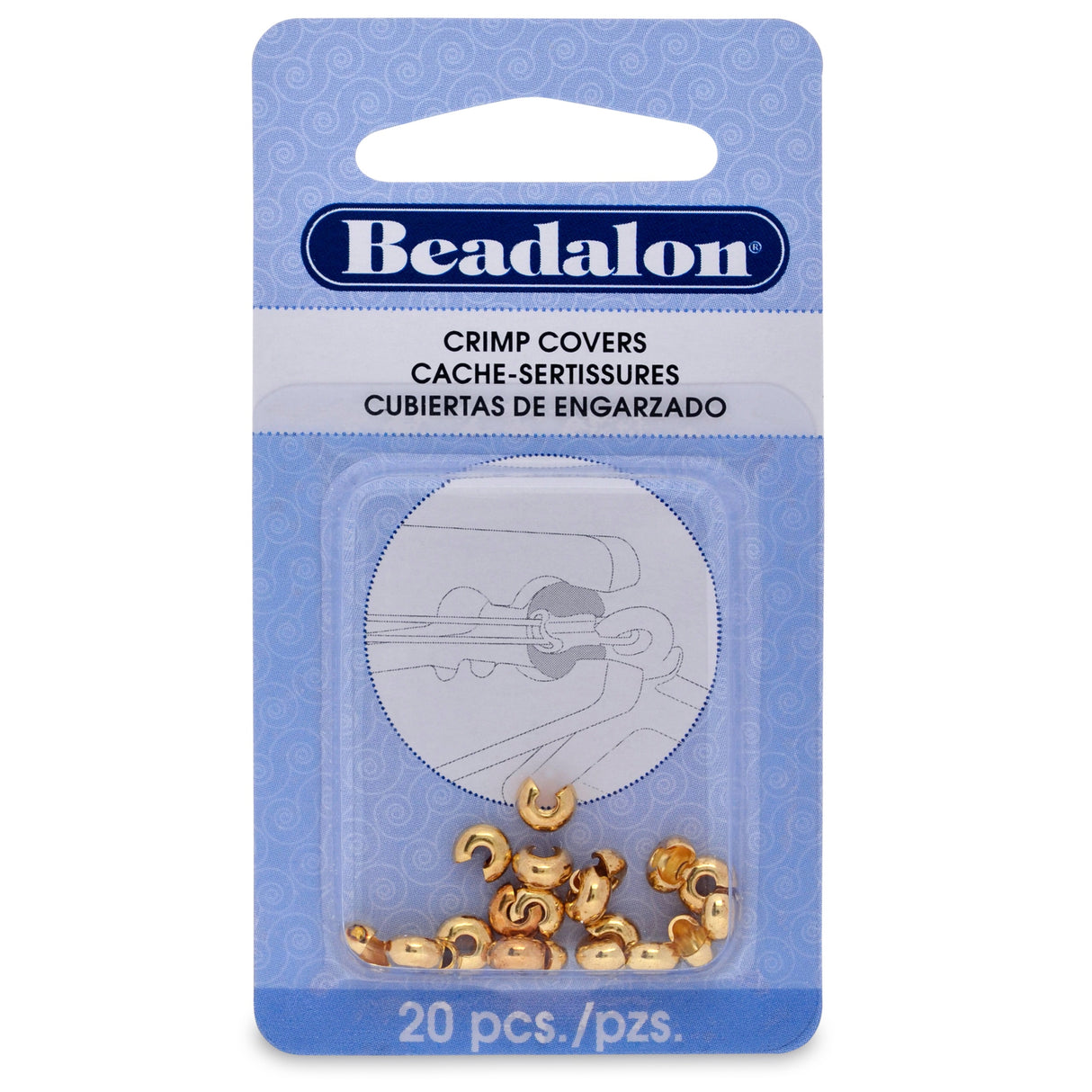 Beadalon Crimp Covers 4mm 20/Pkg-Gold