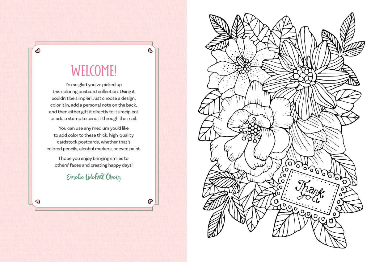 Happy Day Coloring Postcards