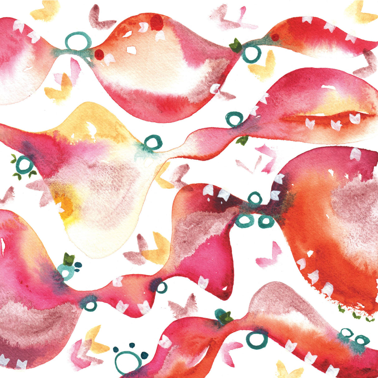 Reverse Coloring Watercolors for You to Doodle & Trace