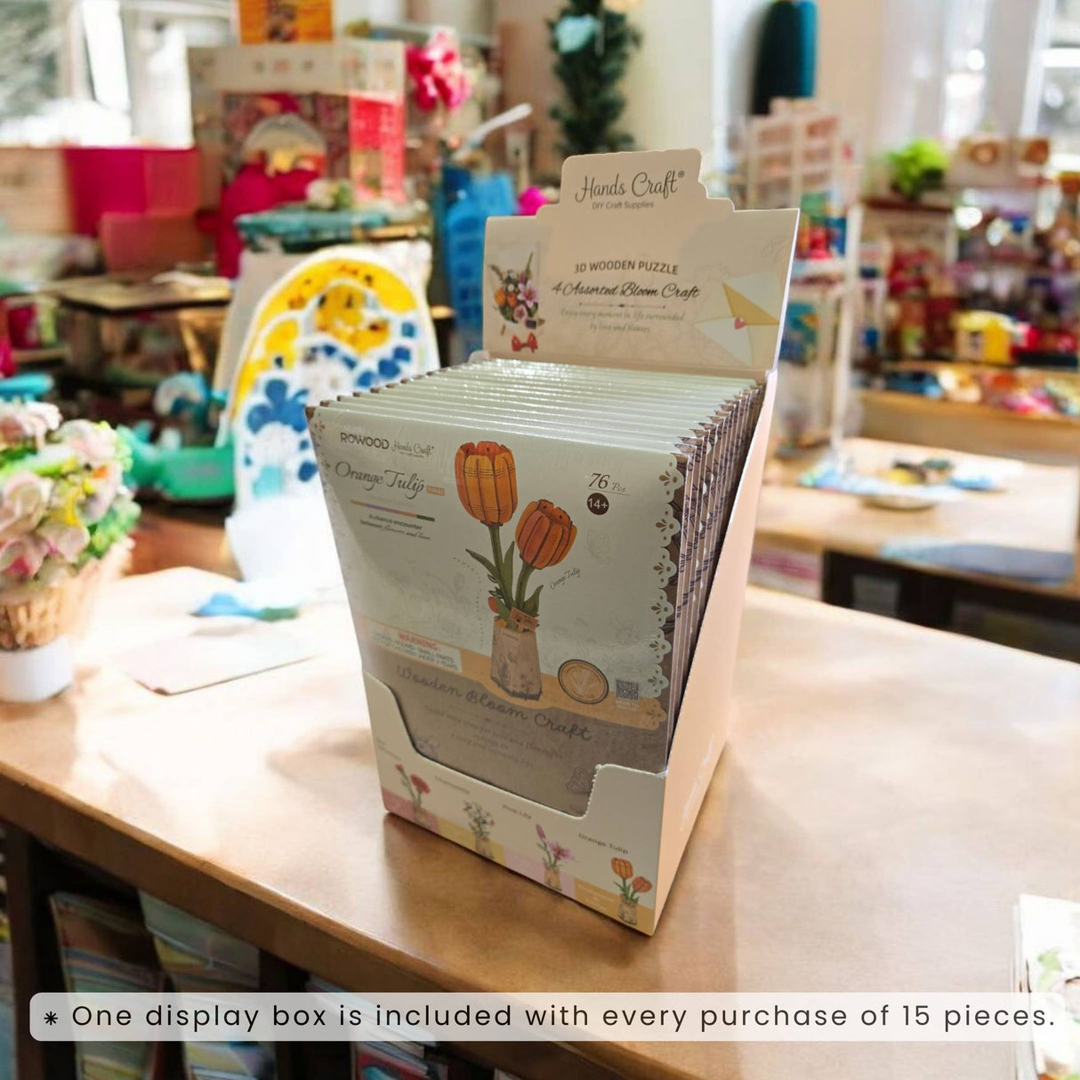 3D Wooden Flower Puzzle: Red Camellia