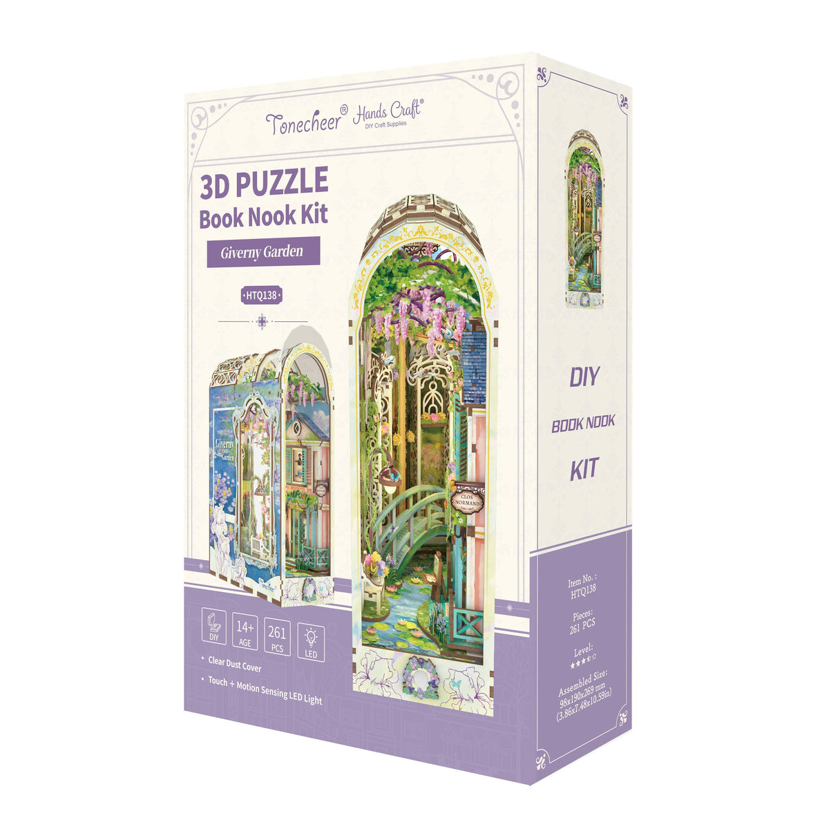 DIY Book Nook Kit: Giverny Garden w/ Dust Cover