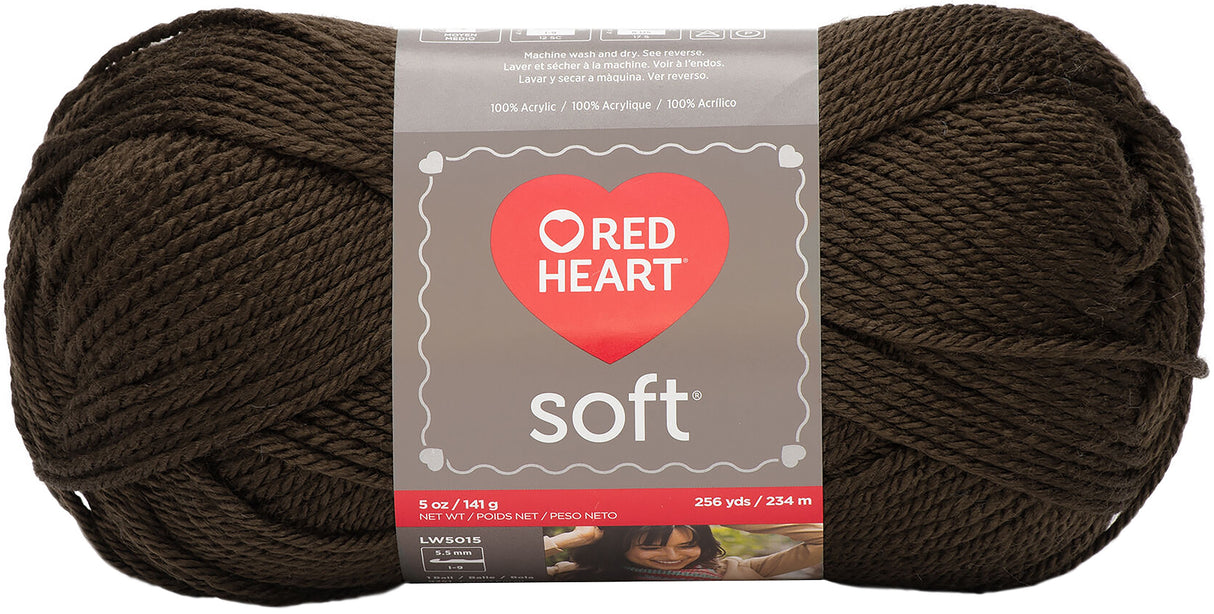 Red Heart Soft Yarn-Chocolate