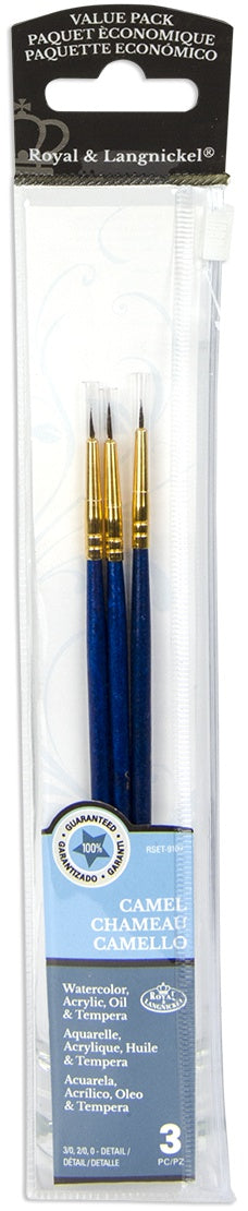 Royal & Langnickel(R) Sable Value Pack Brush Set-3/Pkg