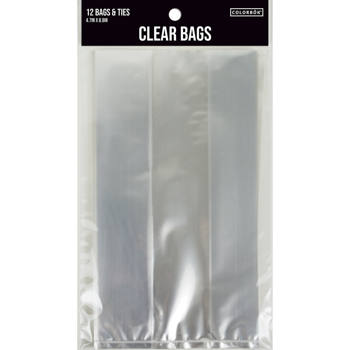 Colorbok Clear Bags & Ties 12/pkg-4.7"x8.3"