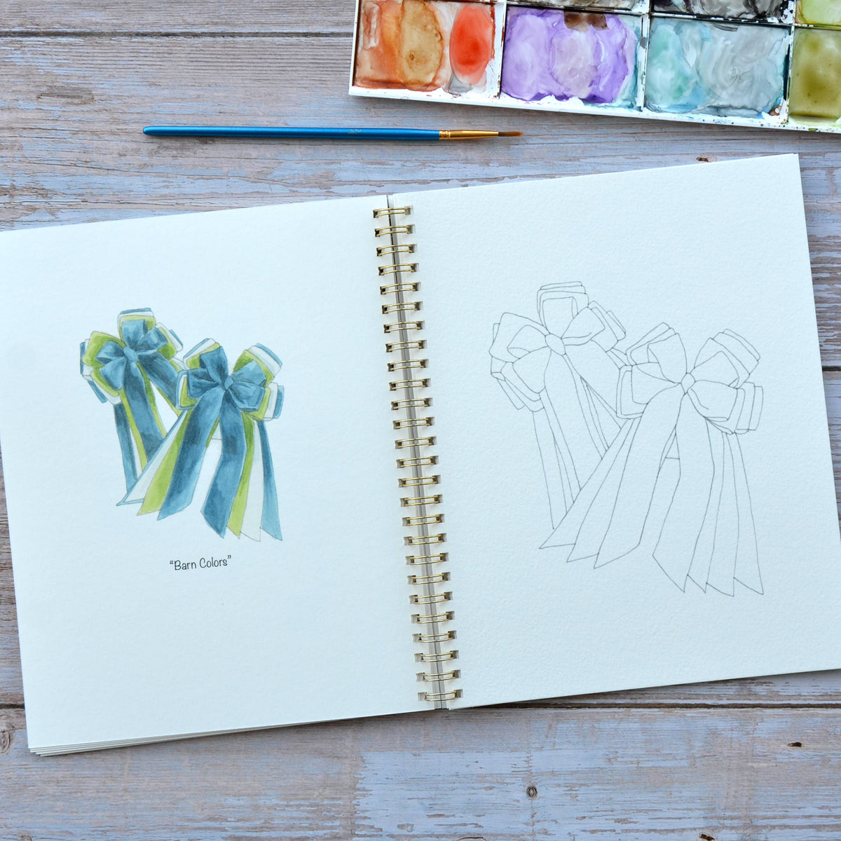 Watercolor workbook, Horse show Watercoloring book