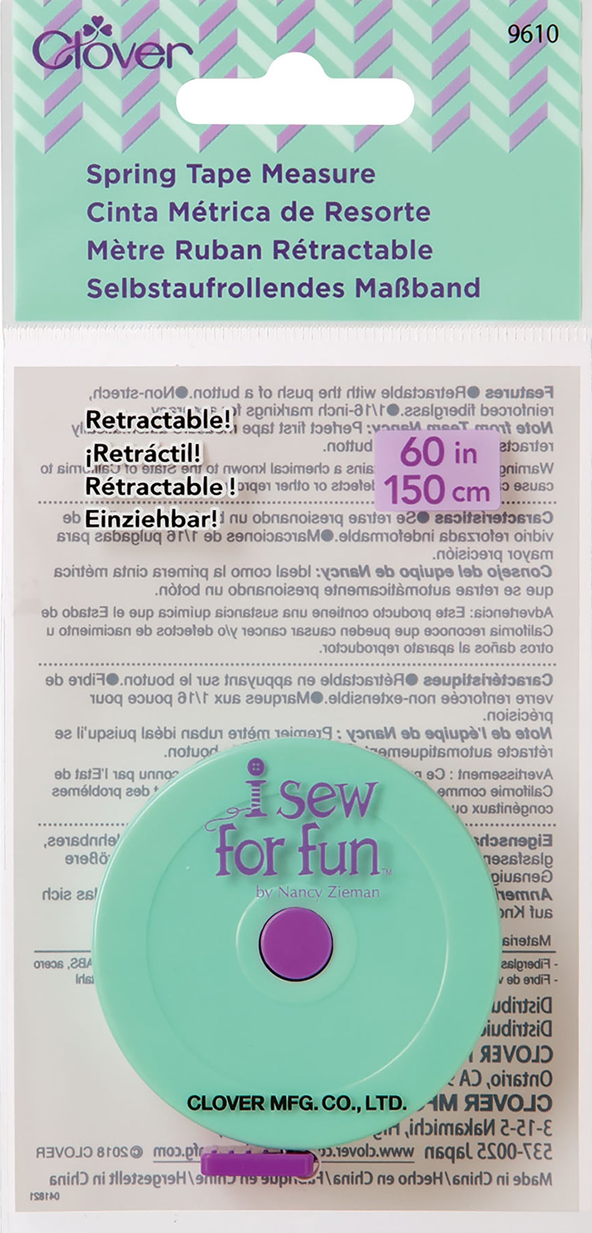 Clover I Sew For Fun Spring Tape Measure-Sew 4 Fun