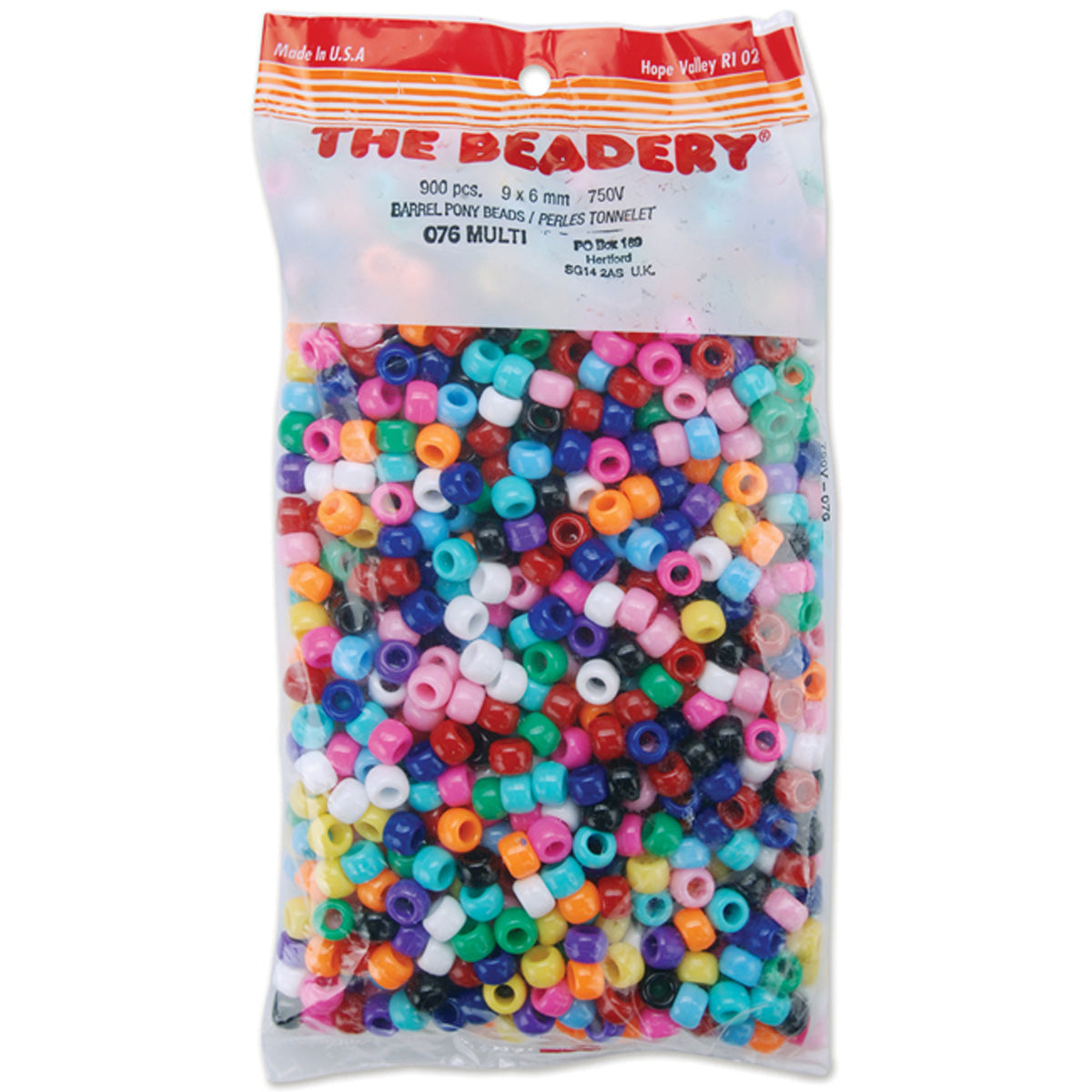 The Beadery Pony Beads 6mmX9mm 900/Pkg-Opaque Multicolor