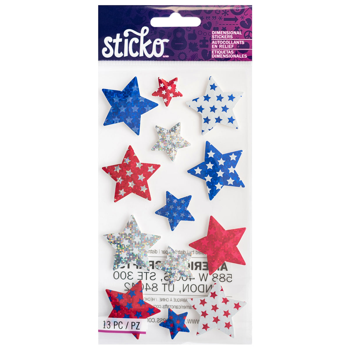 Sticko Seasonal Stickers-Patriotic Stars